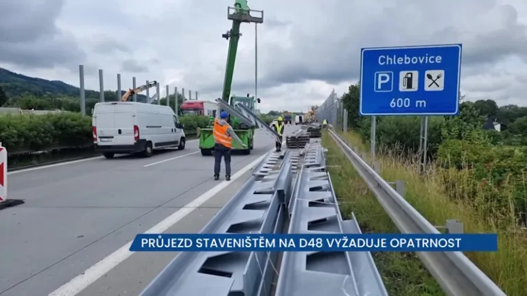 Průjezd staveništěm na D48 vyžaduje opatrnost